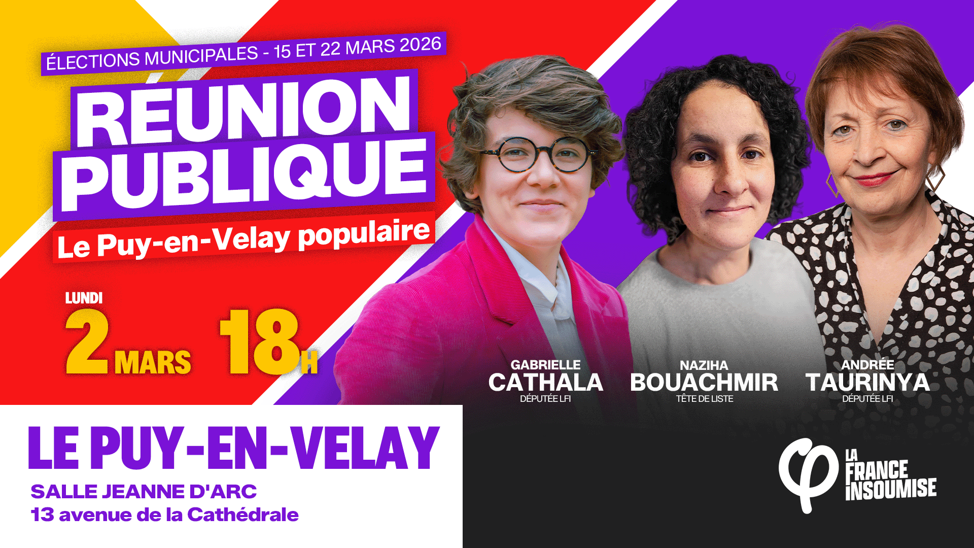 REUNION PUBLIQUE LE 2 MARS AU PUY EN VELAY !
